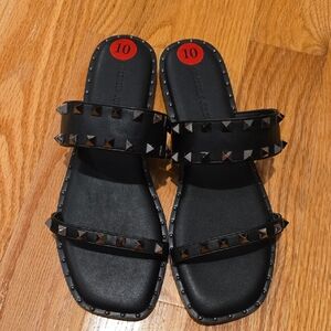 Sincerely Jules Black Studded Sandals